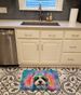 Old English Sheepdog Hippie Dawg Memory Foam Kitchen Mat Machine Washable Anti-Fatigue Mat Cushion Comfort Bath Mat Or Kitchen Rug_maomaolike.com