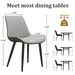 Light Grey & Dark Grey PU Leather Dining Chair With Metal Legs, Wave Pattern Upholstered Armless Chair Set Of 4 For Kitchen, Restaurant, Living, Meeting Room_maomaolike.com