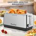 4-Slice Toaster, Extra Wide Long Slot Toaster, 6 Settings, Bagel, Defrost, Reheat, Removable Crumb Tray, Upgraded Stainless Steel, Silver, Resale Prohibited_maomaolike.com
