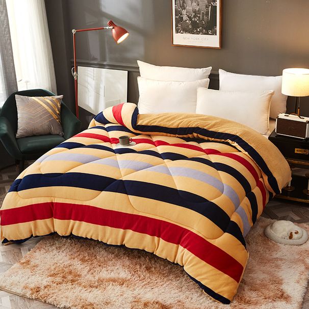 Wholesale Snowflake Winter Lamb Wool Double-Sided Milk Student Dormitory Thickened Warm French Velvet Quilt Core_maomaolike.com