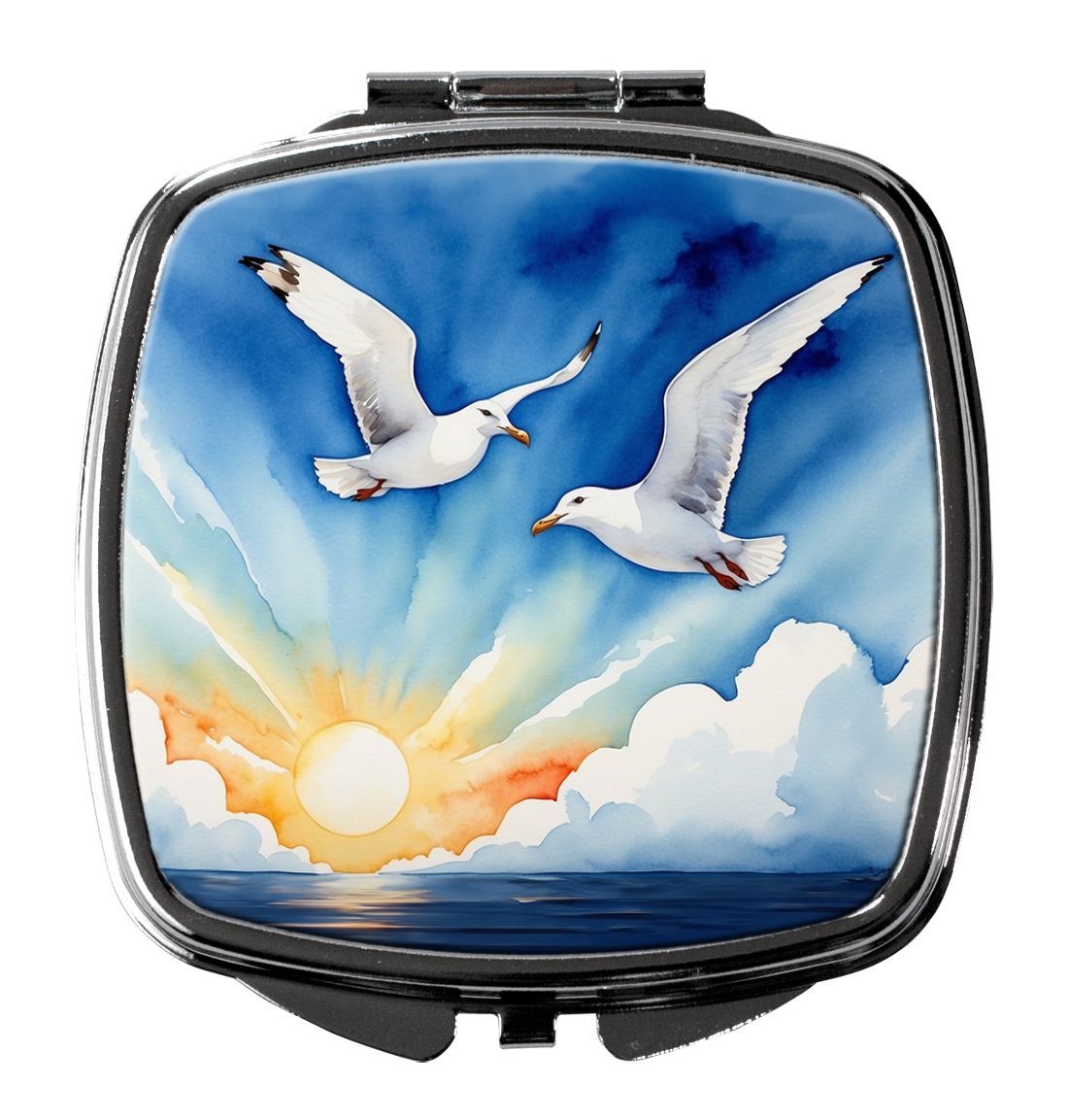 Gulls Soaring High Compact Mirror Decorative Travel Makeup Mirror For Women Girls Gifts Pocket Makeup Mirror Folding Handheld_maomaolike.com