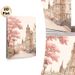Cherry Blossom European Town Scenery Painting Poster, Soft-toned Pastel Romantic Street View Poster, Brings Warm Tranquil Ambiance, Ideal For Living_maomaolike.com