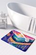 Annual Larkspur In Color Memory Foam Kitchen Mat Machine Washable Anti-Fatigue Mat Cushion Comfort Bath Mat Or Kitchen Rug_maomaolike.com