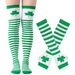 Unisex Festive shamrock over-the-knee socks Women's Rave men's glove sock set_maomaolike.com