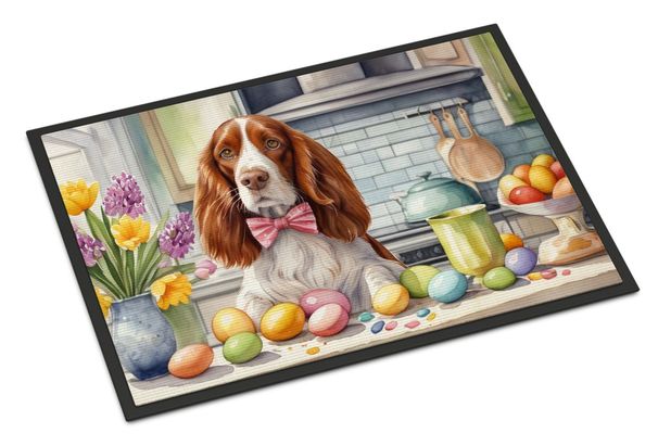 Decorating Easter Welsh Springer Spaniel Doormat Front Door Mat Indoor Outdoor Rugs For Entryway, Non Slip Washable Low Pile, 24H X 36W_maomaolike.com