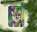 Alaskan Klee Kai King Of Mardi Gras Porcelain Ornament Christmas Tree Hanging Decorations For Home Christmas Holiday, Rectangle, Gift, Multicolor_maomaolike.com