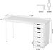 Computer Desk With 5 Drawers, Modern Study Table Writing DesW_maomaolike.com