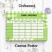 School Timetable Painting Poster, Fresh Green Gingham Style Poster, Decorative Class Schedule Layout With Floral And Backpack Details, Assists In_maomaolike.com