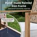 Set Of 2 Patio Chairs, Hand-Made Drawstring Outdoor Dining Chairs Waterproof With Cushion, Metal Chairs For Patio, Deck, Garden, Yard - Wood Grain_maomaolike.com