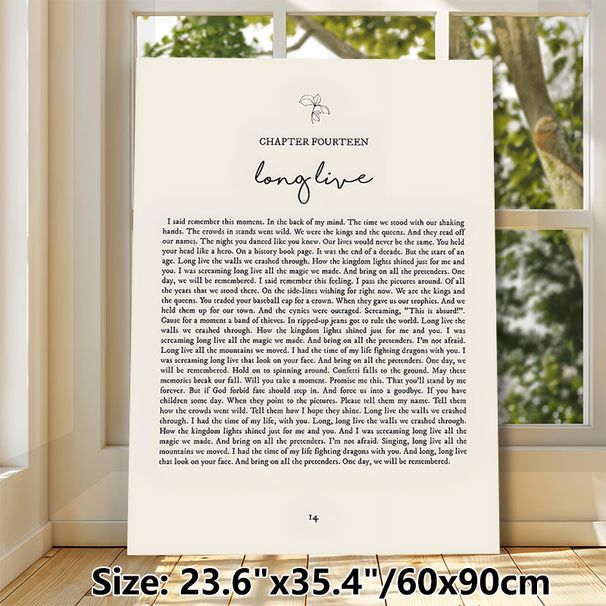 Long Live Lyric Painting Poster, Vintage Book-Page Style Typographic Poster, Warm Heartfelt Lyric Artwork, Suitable For Bedroom, Living Room And Music_maomaolike.com