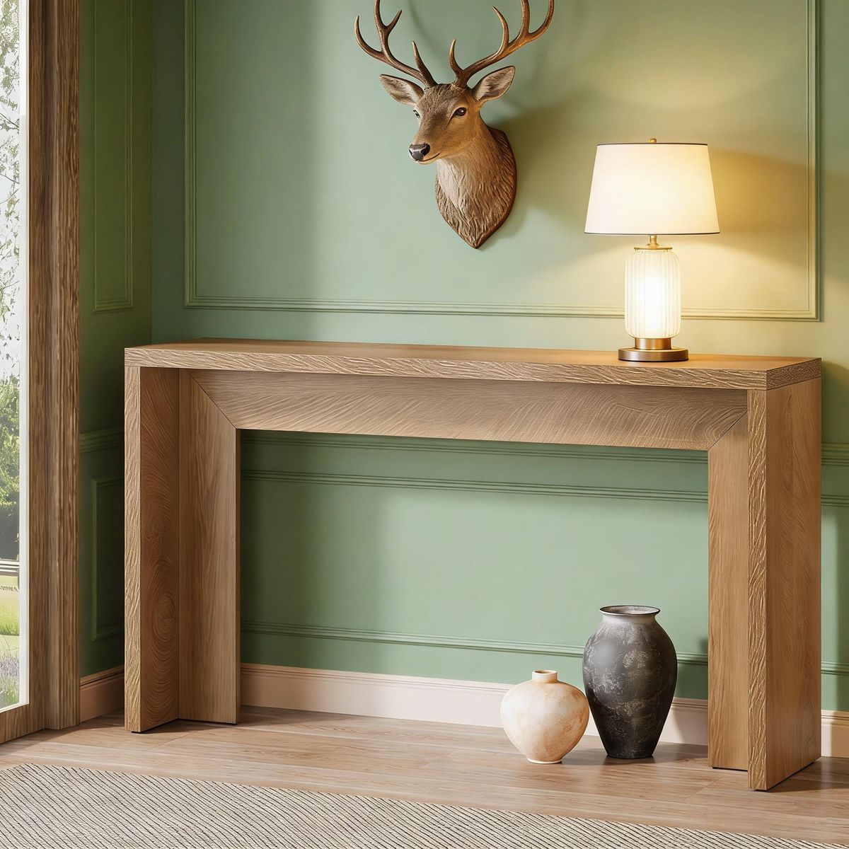 Rustic Console Table, Farmhouse Sofa Table Hallway Table_maomaolike.com