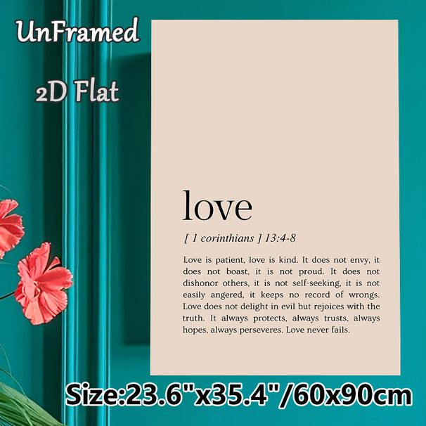 Love-Themed Bible Verse Painting Poster, Minimalist Typography Scripture Poster, Inspirational Spiritual Decor Suitable For Home, Bedroom, Living Room_maomaolike.com