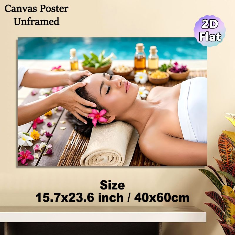 Spa Massage Themed Painting Poster, Serene Tranquil Spa Scene Poster, Delivers Soothing Relaxing Vibe, Suitable For Spa Room, Wellness Center And Home_maomaolike.com