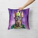 Doberman Pinscher King Of Mardi Gras Throw Pillow Machine Washable, Indoor Outdoor Decorative Pillow For Couch, Bed Or Patio, 18Hx18W_maomaolike.com