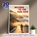 Cycling "Welcome To The Pain Cave" Painting Poster, Warm-toned Misty Mountain Sunrise & Cyclist Scene Poster, Motivational Decor Ideal For Home Gym_maomaolike.com