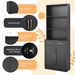 Bathroom Storage Cabinet, Cabinet With Two Doors And Drawers, Adjustable Shelf, Three-layer Open Shelf, MDF Board_maomaolike.com