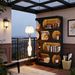 Bookshelf, 4-Tier S-Shaped Bookcase Freestanding Display Shelves_maomaolike.com