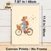 Cycling Mouse Painting Poster, Soft-toned Cute Cartoon Poster, Whimsical Design Featuring Mouse In Striped Outfit Riding Bike With Bread Basket And_maomaolike.com