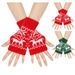 Unisex Christmas gloves Knitted acrylic warm sleeve Snowflake deer festival short gloves wool gloves_maomaolike.com