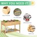 43x18x30in Raised Garden Bed With 8 Pockets And Shelf, Wooden Elevated Planter Box With Legs To Grow Herbs, Vegetables, And Flowers, Natural_maomaolike.com