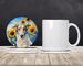 Borzoi In Sunflowers Large Sandstone Coasters Pack Of 4 Absorbent Round Coasters Decor Gifts For Men Or Women, 4 In, Multicolor_maomaolike.com
