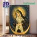 Virgin Mary Religious Painting Poster, Exquisite Gilded Traditional Icon-style Poster, Sacred Religious Decorative Artwork Suitable For Home Prayer_maomaolike.com