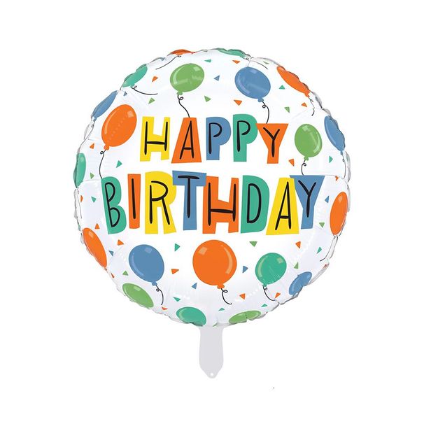 12 Pieces 45cm Happy Birthday Aluminum Foil 4D Balloon Large Round Shape Helium Foil Balloons Floating Balloon Colorful Balloon Party Decoration Supplies For Birthday Party_maomaolike.com