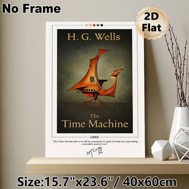 The Time Machine Themed Painting Poster, Vintage Sci-Fi Style Artistic Mechanical Vehicle Poster, Literary-inspired Wall Decor Ideal For Study, Living_maomaolike.com