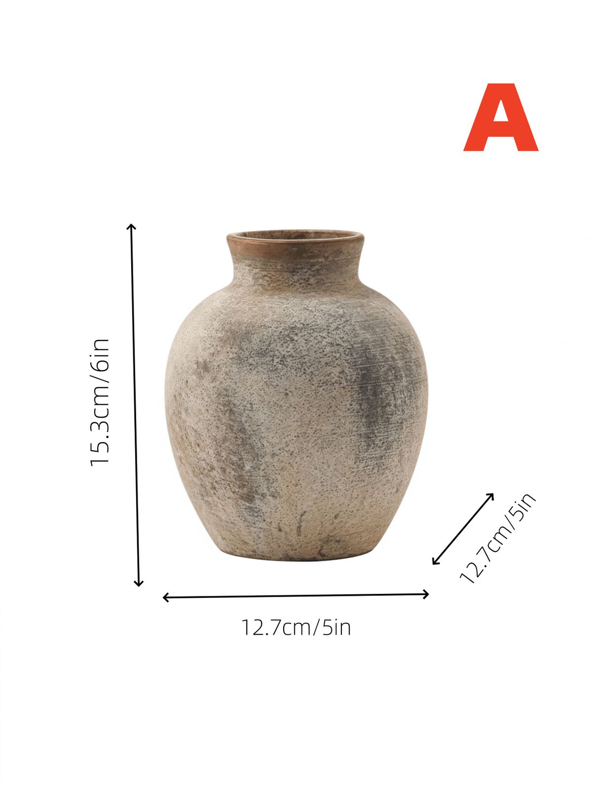 1PC Ceramic Antique Tile Pizza Style Vase Suitable For Japanese Art Decoration Farmhouse Interior Flower Arrangement Beautiful Ornament_maomaolike.com