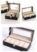 Black Faux Leather Watch Storage Box With Lock - 2/3/5/10/12 Slot Organizer, Glass Top, Soft Lining, Ideal For Watches, Jewelry & Accessories Display_maomaolike.com