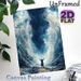 Parted Sea Religious Themed Painting Poster, Vivid Dramatic Surreal Ocean Waves Parted With Robed Figure Poster, Striking Atmospheric Artwork Ideal_maomaolike.com