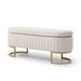 Storage Bench Bedroom Bench, Velvet Oval Upholstered End Of Bed Bench With Golden Metal Legs,50"Modern Storage Ottoman Bench For Bedroom, Living Room,Entryway,Window, Black_maomaolike.com