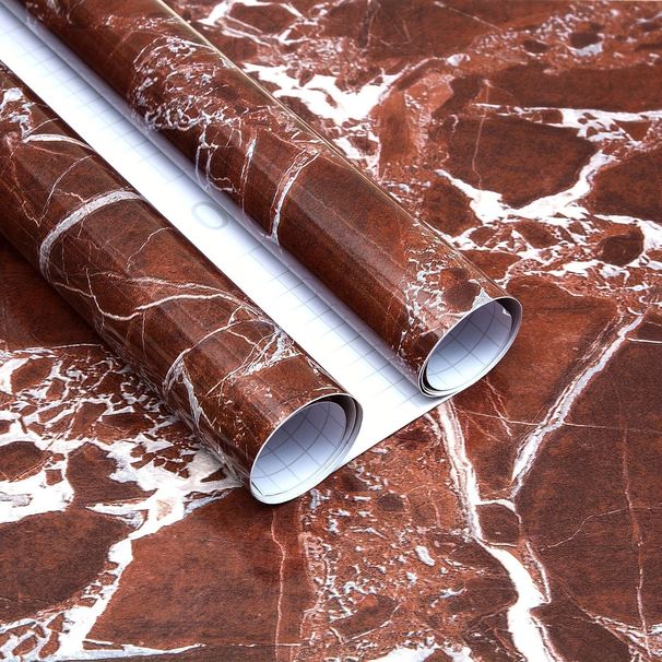 Thickened Marble Sticker Wallpaper Stone Waterproof Kitchen Countertop Desktop Purple Red Wall Self-Adhesive_maomaolike.com