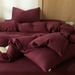 Wholesale Nordic Minimalist Style Solid Color Jersey Soft Knitted Four-Piece Set Pure Cotton Double Naked Sleep Bedding_maomaolike.com