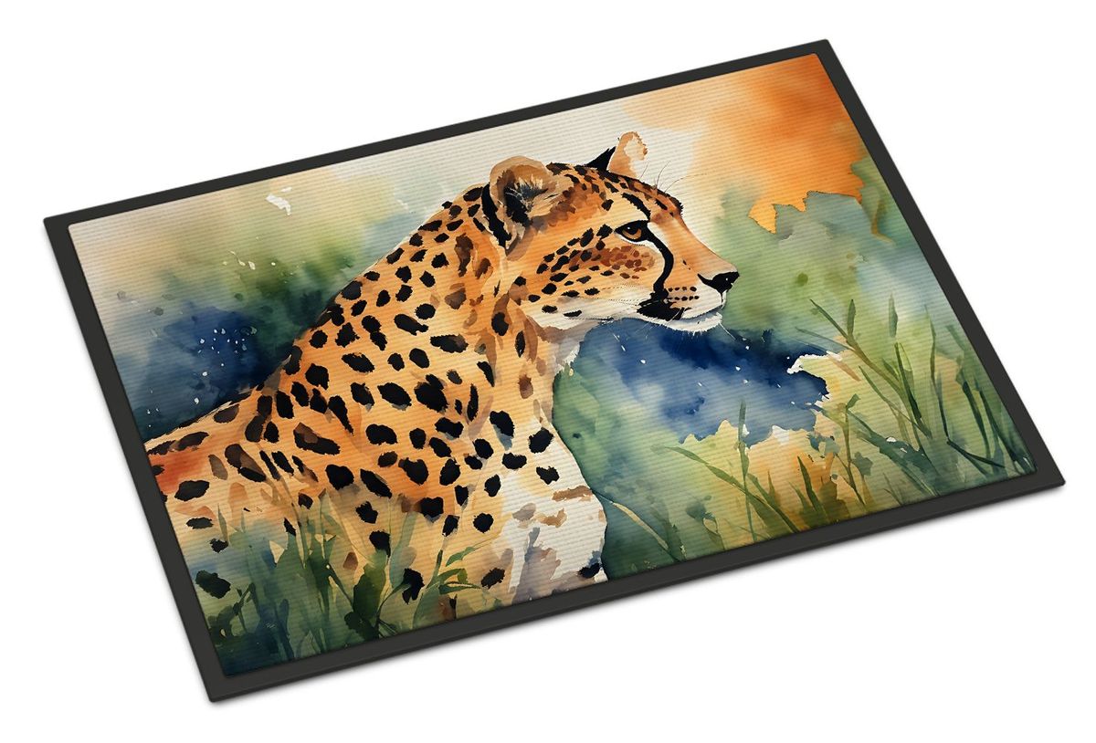 Cheetah Doormat Front Door Mat Indoor Outdoor Rugs For Entryway, Non Slip Washable Low Pile, 24H X 36W_maomaolike.com