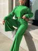 Women's Clothing casual fashion long sleeved hooded sweatshirt wide leg pants two piece set_maomaolike.com