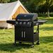 52" Barbecue Grill With Wheels 4+1 Burner Liquid Propane Gas Grill_maomaolike.com