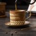 Wheat Patterned Coffee Cup And Plate Set For Home Use, Retro European Style Cappuccino Latte Cup, Fancy Coffee Latte Cup_maomaolike.com