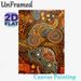 Indigenous Abstract Animal Painting Poster, Vibrant Dot-art Warm Orange Intricate Patterned Poster, Unique Cultural Artwork For Living Room, Office_maomaolike.com