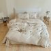 Wholesale INS Korean Linen Embroidered Pure Four-Piece Pastoral Style Full Bow Tie Washed Cotton 4-Piece Set_maomaolike.com