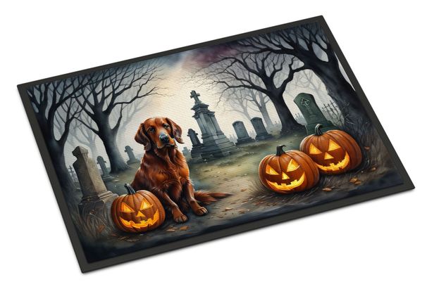 Irish Setter Spooky Halloween Doormat Front Door Mat Indoor Outdoor Rugs For Entryway, Non Slip Washable Low Pile, 24H X 36W_maomaolike.com