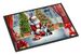 Boston Terrier And Santa Claus Doormat Front Door Mat Indoor Outdoor Rugs For Entryway, Non Slip Washable Low Pile, 24H X 36W_maomaolike.com