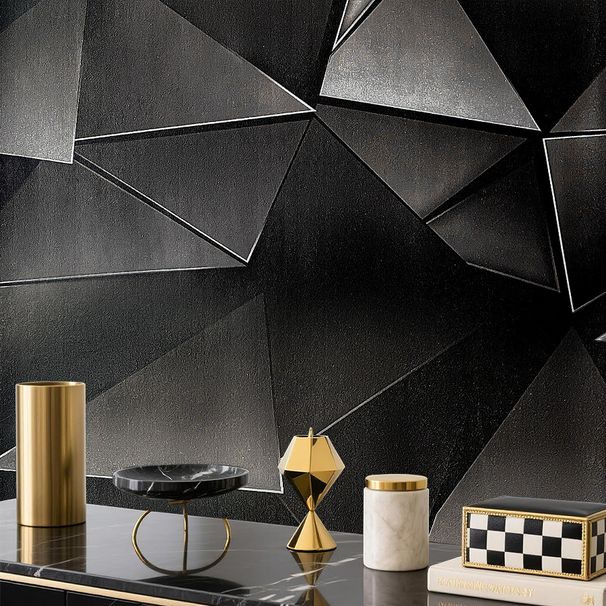 3D Stereoscopic Geometric Technology Style Self-Adhesive PVC Waterproof Moisture-Proof Dormitory Study Bedroom Wall_maomaolike.com