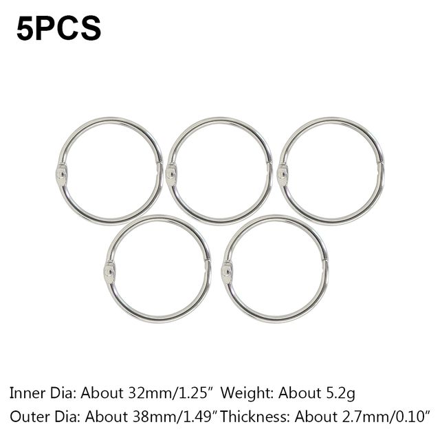 5-30Pc 20-88mm Silver Metal Loose Leaf Book Binder Hinged Rings Keychain Album Scrapbook Craft Open Rings Office Binder Hoops_maomaolike.com