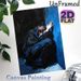 Expressive Seated Figure Painting Poster, Bold Impasto Style Poster, Dramatic Dark & Blue Toned Figure With Raised Hand, Evocative Artistic Decor_maomaolike.com