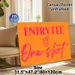 Entry Fee One Shot Painting Poster, Vibrant Neon-style Orange & Pink Text With Shot Glass Poster, Playful Humorous Decor Ideal For Bar, Party And Home_maomaolike.com