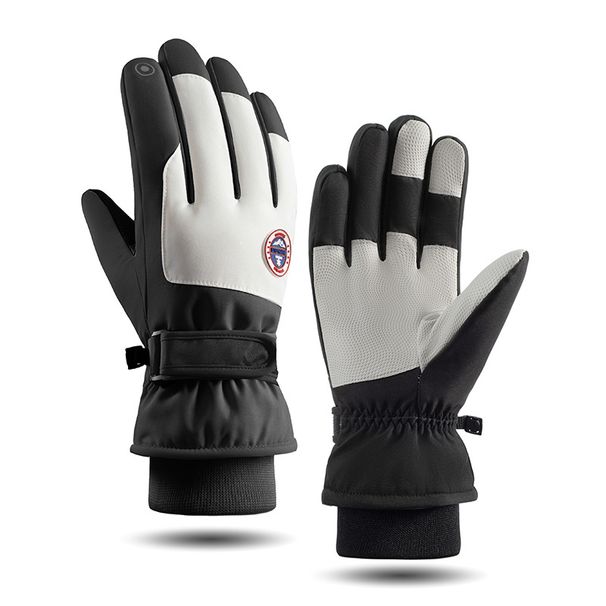 Ski gloves Men's and women's fleece warm waterproof non-slip outdoor cycling ski touch screen thickened gloves_maomaolike.com