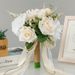 Festive & Party Supplies Bride Bridesmaid Wedding Bouquet White Champagne Artificial Rose Simulation Decoration Bow Tassel Bouquet_maomaolike.com