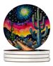 Colorful Queen Of The Night Cactus Large Sandstone Coasters Pack Of 4 Absorbent Round Coasters Decor Gifts For Men Or Women, 4 In, Multicolor_maomaolike.com