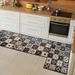 Checkered Retro Crystal Velvet Kitchen Water Absorbing Non Slip Floor Mat Set Cross Border Spot Non Woven Carpet_maomaolike.com